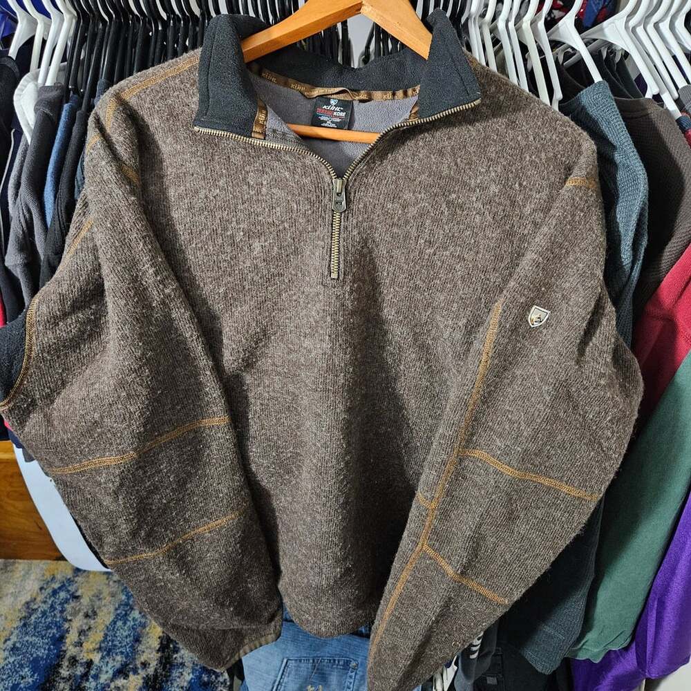 Kuhl Thor 1/4 Zip Pullover Size XL Brown ThermoKore Fleece